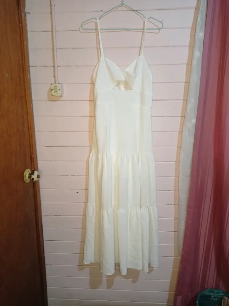 Vestido blanco largo con tirantes - 1