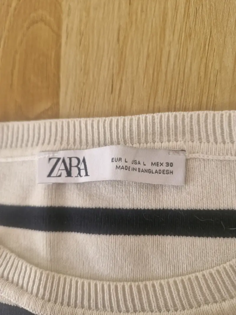 Polera a rayas Zara talla L - 1