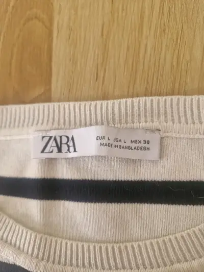 Polera a rayas Zara talla L - miniatura 1