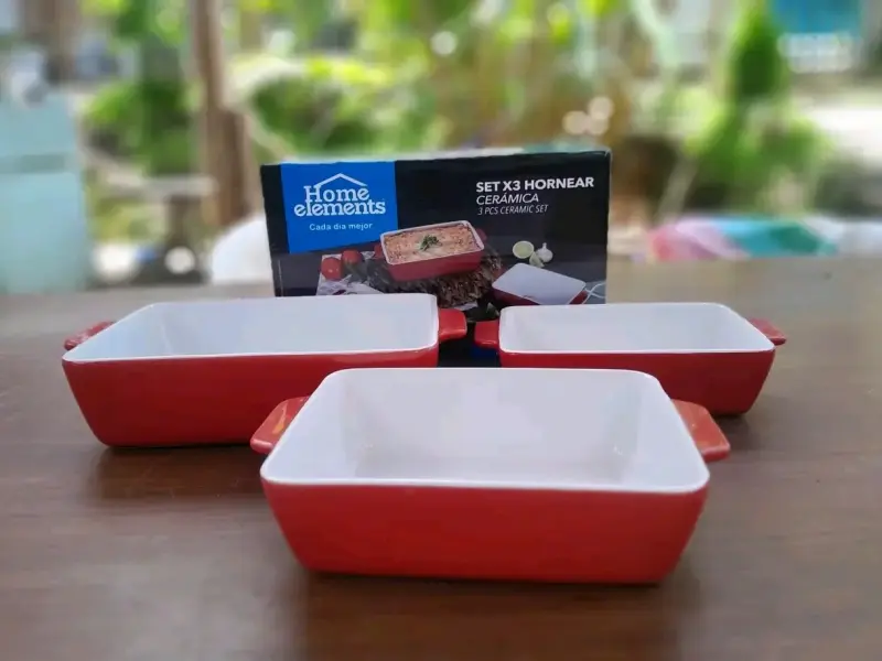 Set de 3 fuentes para hornear de cerámica Home Ele - 1