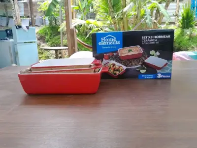 Set de 3 fuentes para hornear de cerámica Home Ele - miniatura 2
