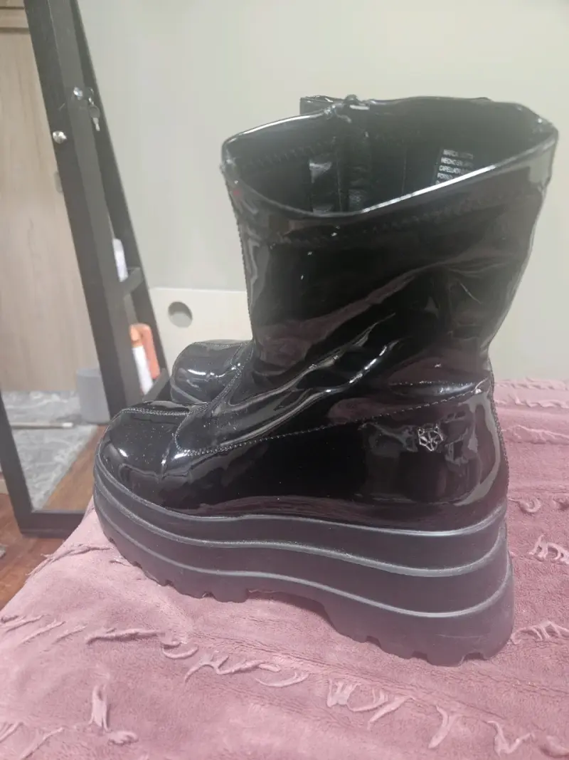 Botines de charol negro con plataforma - 3