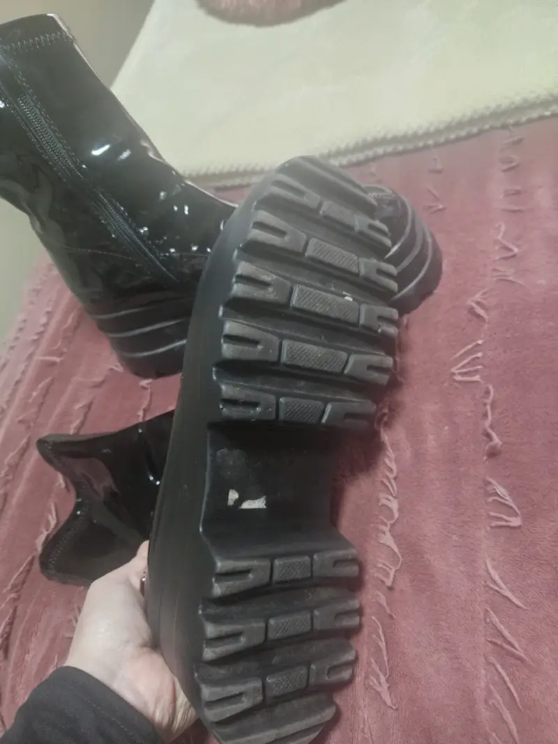 Botines de charol negro con plataforma - 5
