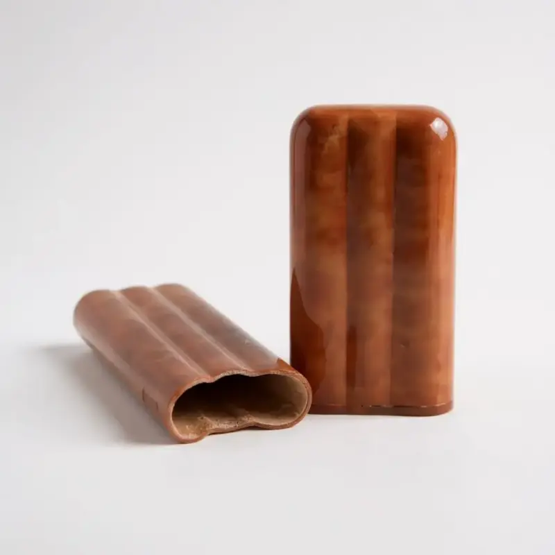 Estuche para Puros o Puroguartas Cuero c.a. 1970 - 2