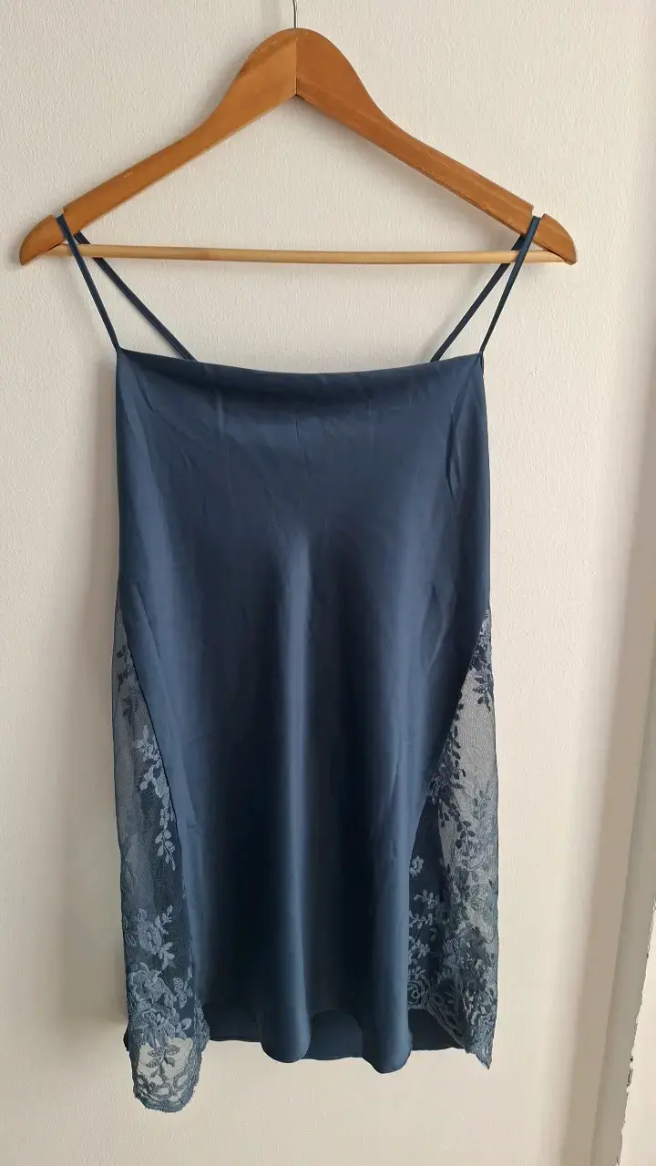 Babydoll azul con encaje ChicFrance - 1