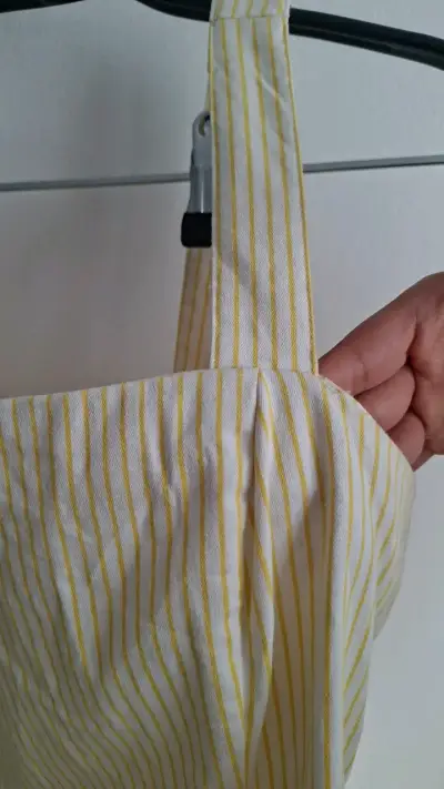 Vestido corto a rayas amarillo y blanco - miniatura 1