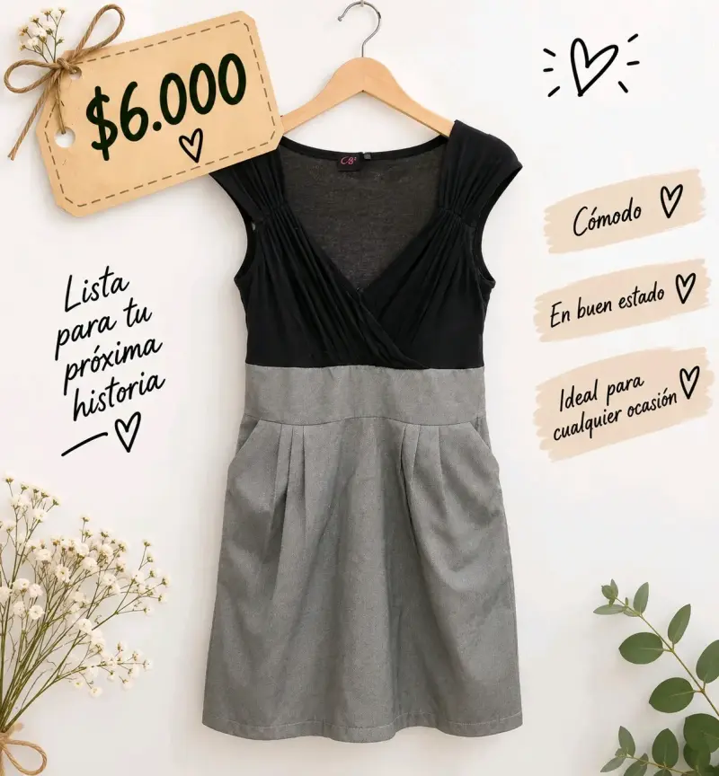 Vestido casual bicolor en buen estado