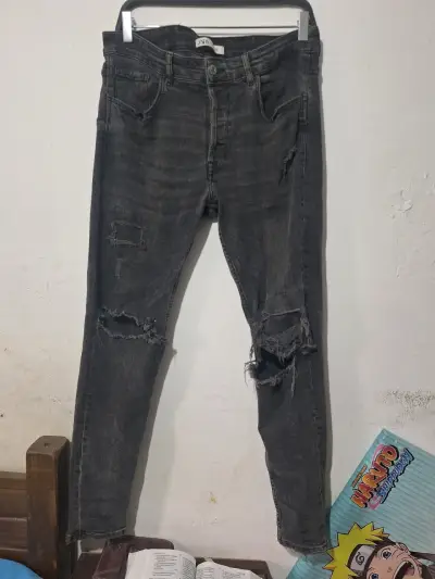 Chaqueta de mezclilla negra para hombre - miniatura 2