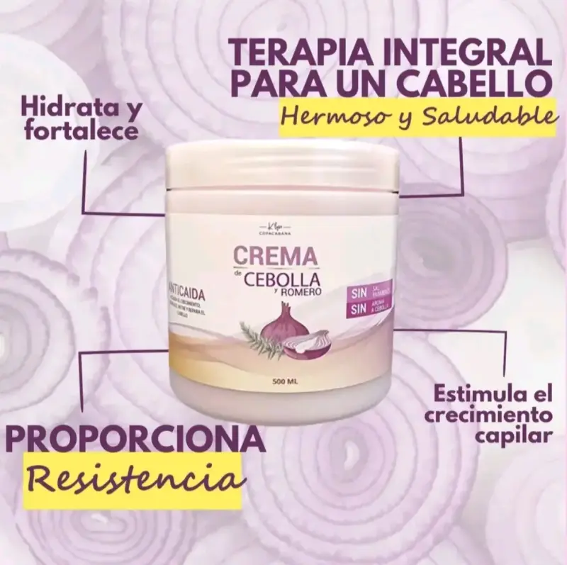 Set Anticaída Shampoo, Acondicionador y Crema de Cebolla y Romero - 3
