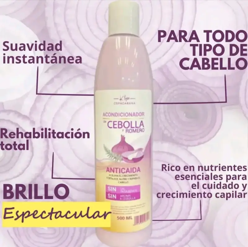 Set Anticaída Shampoo, Acondicionador y Crema de Cebolla y Romero - 4