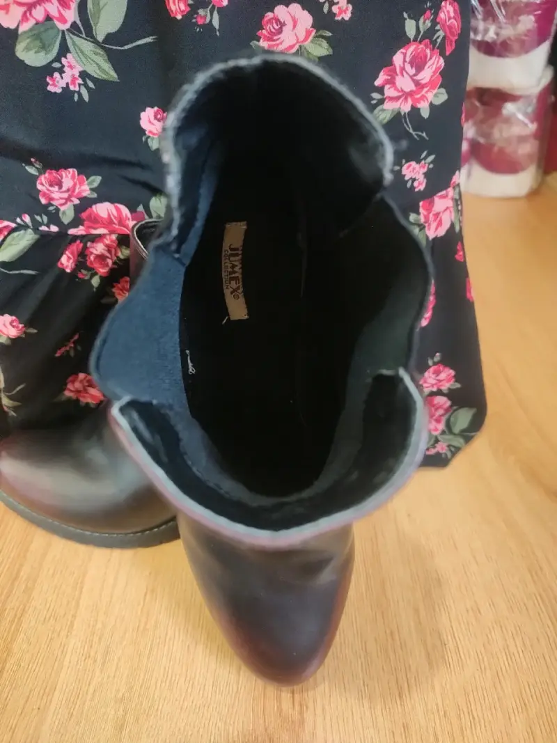 Botines de cuero vino tinto con tacón alto - 3