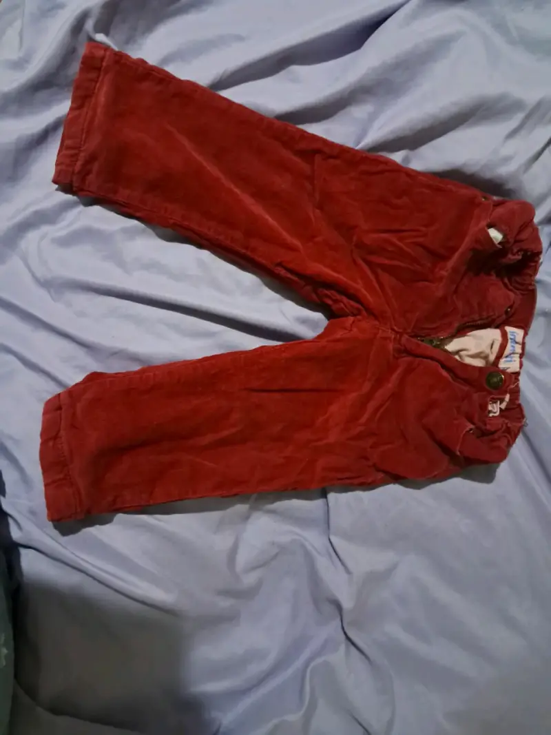 Pantalones de pana rojos para niños - 1