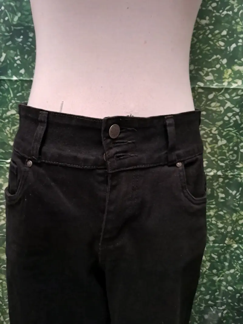 Pantalones de mezclilla negros para mujer - 2