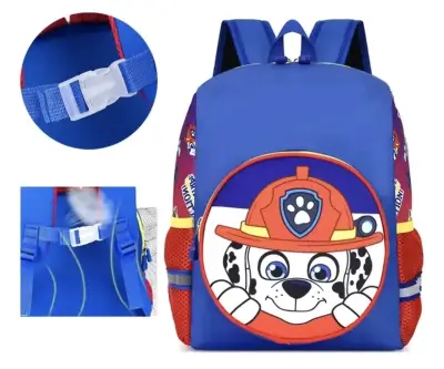 Mochila infantil azul con diseño de perro bombero - miniatura 2