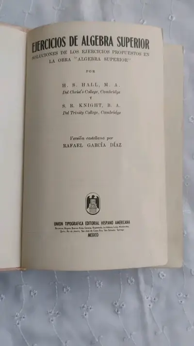 Libro Ejercicios de Álgebra Superior Hall y Knight - miniatura 2