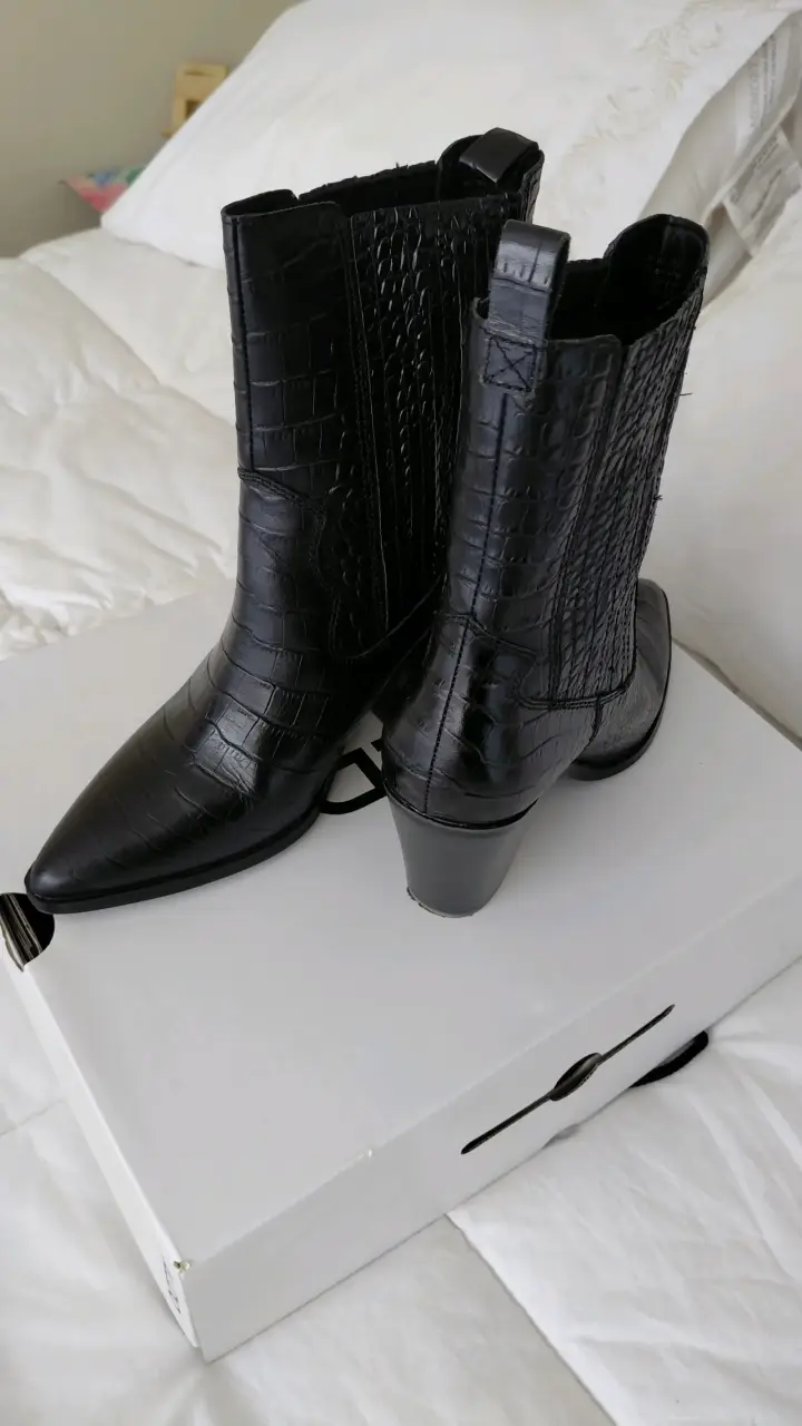 Botines de cuero negro Aldo con tacón - 2