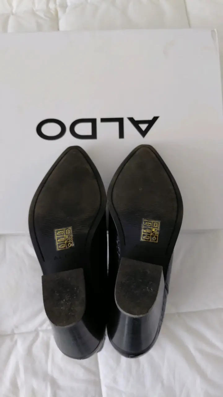 Botines de cuero negro Aldo con tacón - 4