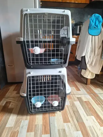 Transportadora para mascotas con comederos integrados - miniatura 6