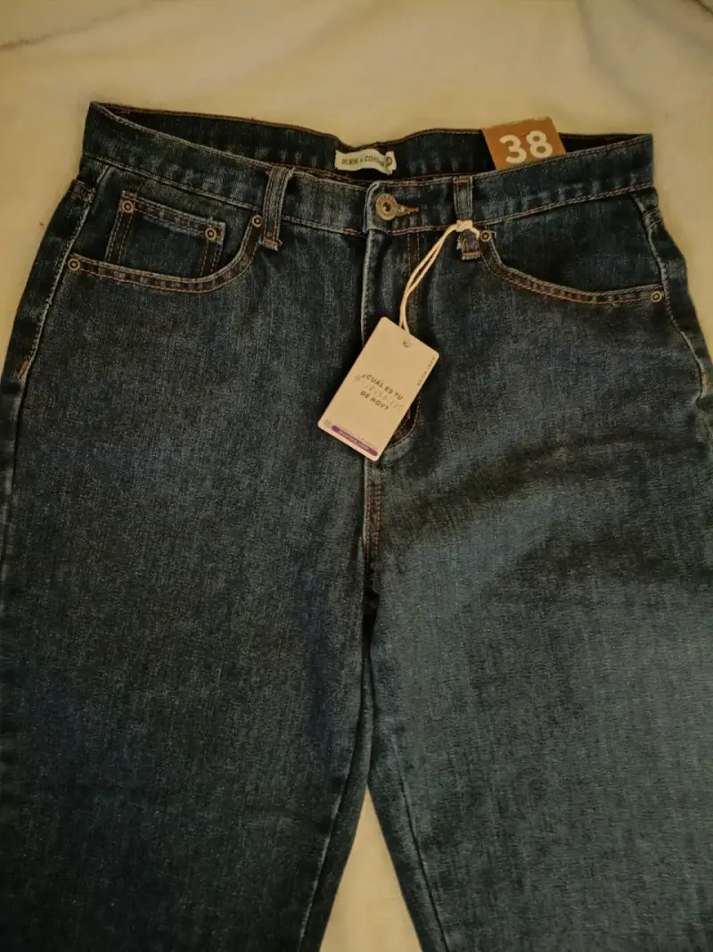 Jeans Mom Fit Talla 38 Azul - 1