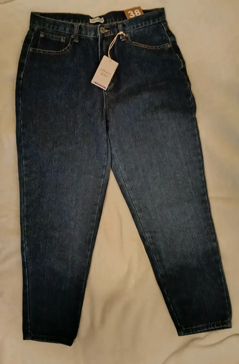 Jeans Mom Fit Talla 38 Azul - 2