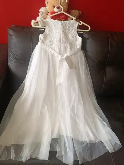 Vestido de comunión y Damitacon encaje y perlas - miniatura 3