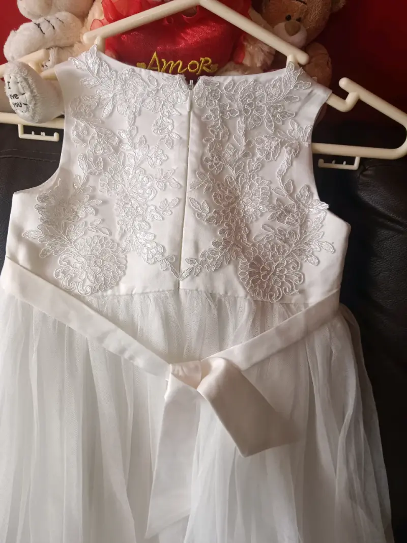 Vestido de comunión y Damitacon encaje y perlas - 6
