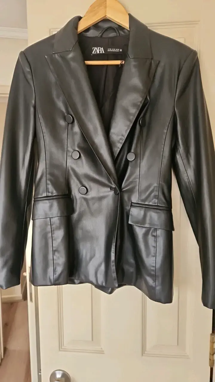 Blazer de cuero sintético negro Zara - 1