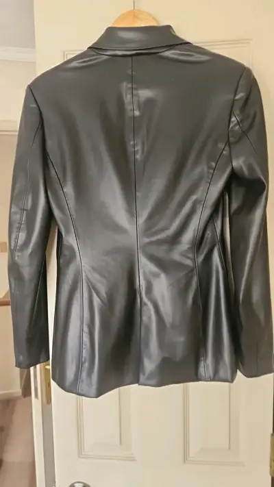 Blazer de cuero sintético negro Zara - miniatura 3