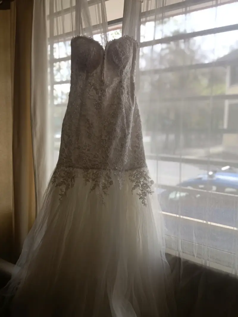 Vestido de novia encaje tul blanco modelo Princesa - 1