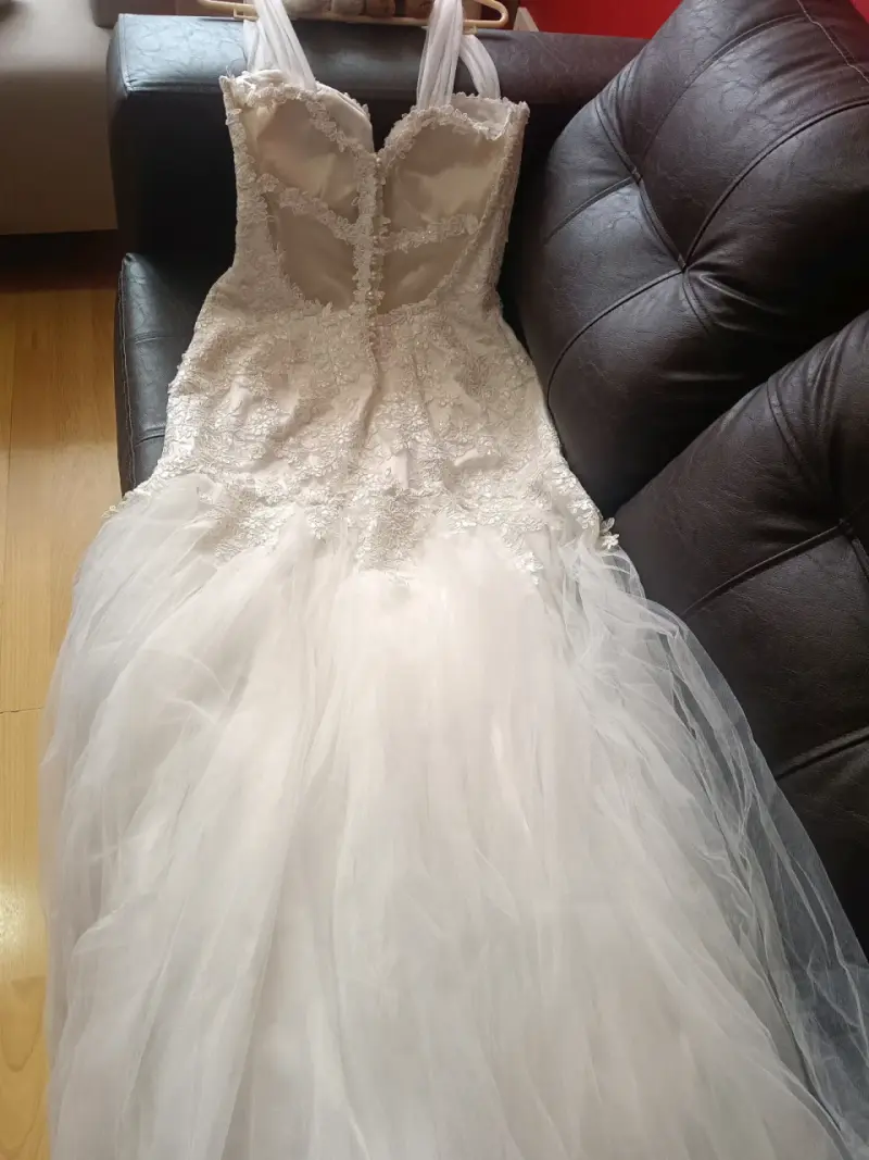 Vestido de novia encaje tul blanco modelo Princesa - 3