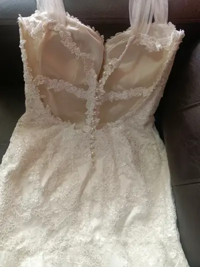 Vestido de novia encaje tul blanco modelo Princesa - miniatura 4