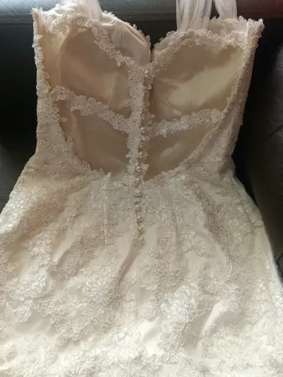 Vestido de novia encaje tul blanco modelo Princesa - miniatura 5