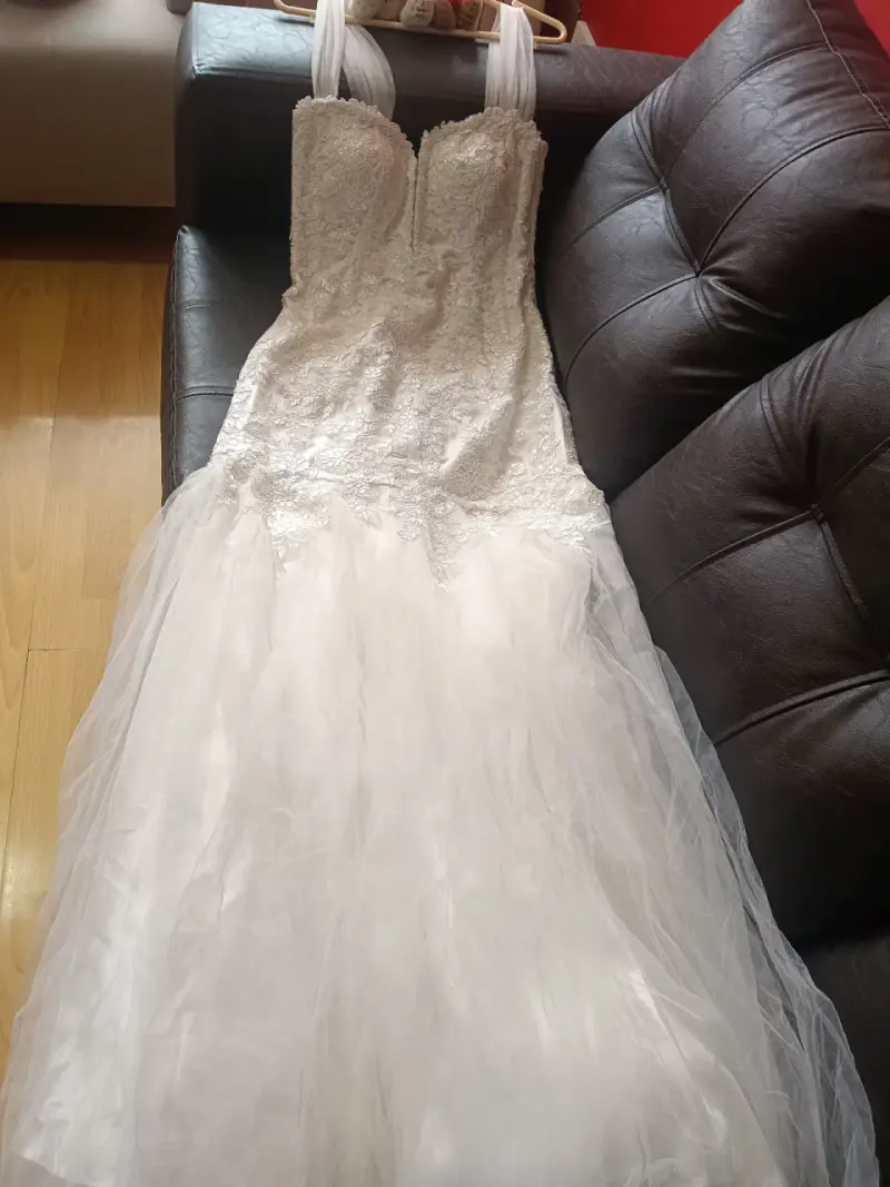 Vestido de novia encaje tul blanco modelo Princesa - 6