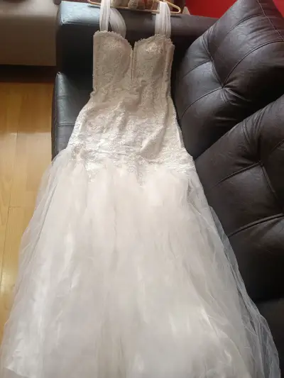 Vestido de novia encaje tul blanco modelo Princesa - miniatura 6