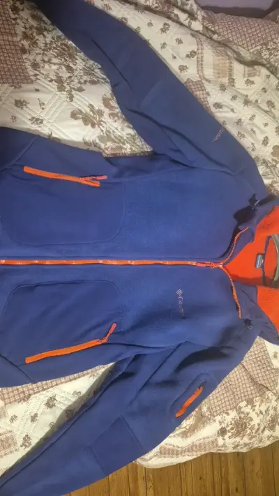 Chaqueta polar Columbia azul con interior naranja - miniatura 2