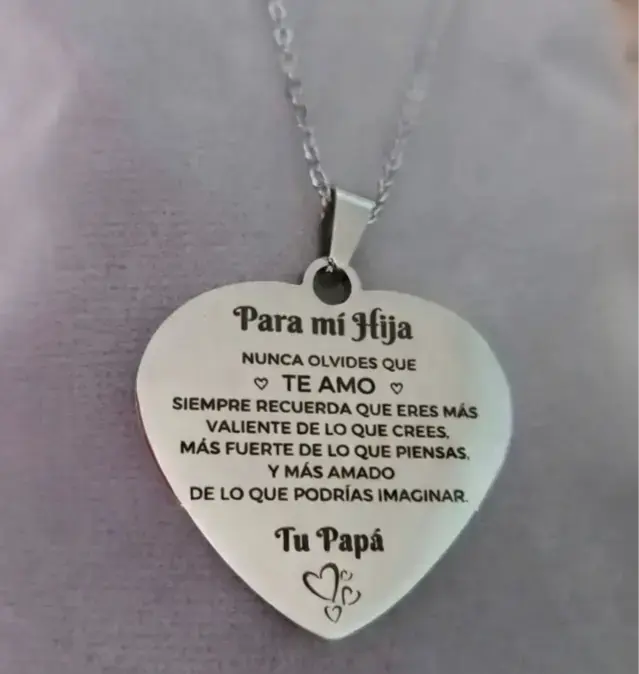 Collar Corazón Grabado Para Mi Hija - 2