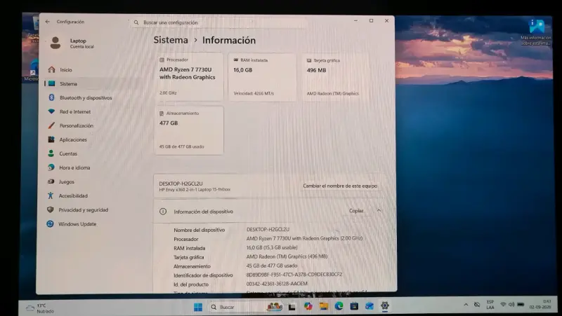 Laptop HP envy x 360 2 en 1. - 3