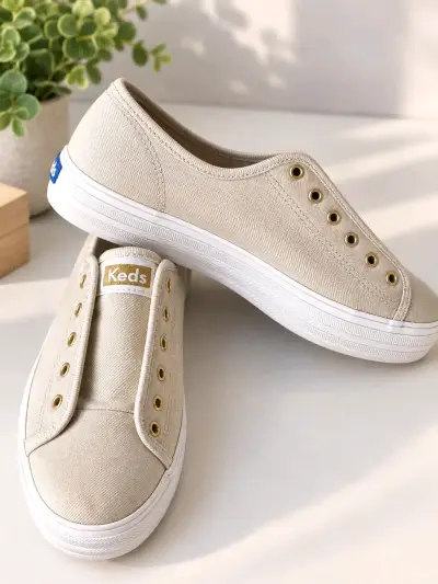 Zapatillas beige sin cordones Keds casuales - miniatura 1
