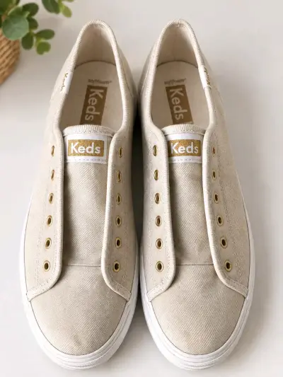 Zapatillas beige sin cordones Keds casuales - miniatura 2