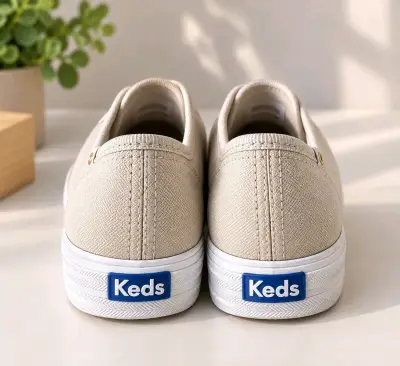 Zapatillas beige sin cordones Keds casuales - miniatura 3