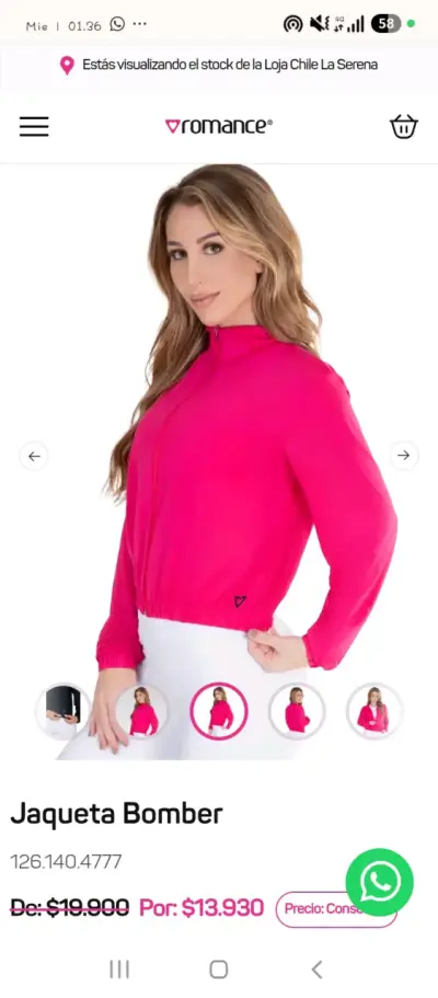 Chaqueta Bomber Mujer Romance Morada - miniatura 2