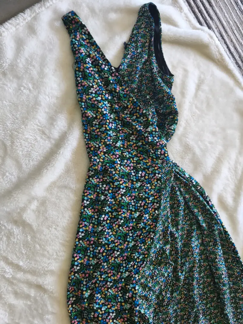 Vestido largo floral multicolor para mujer