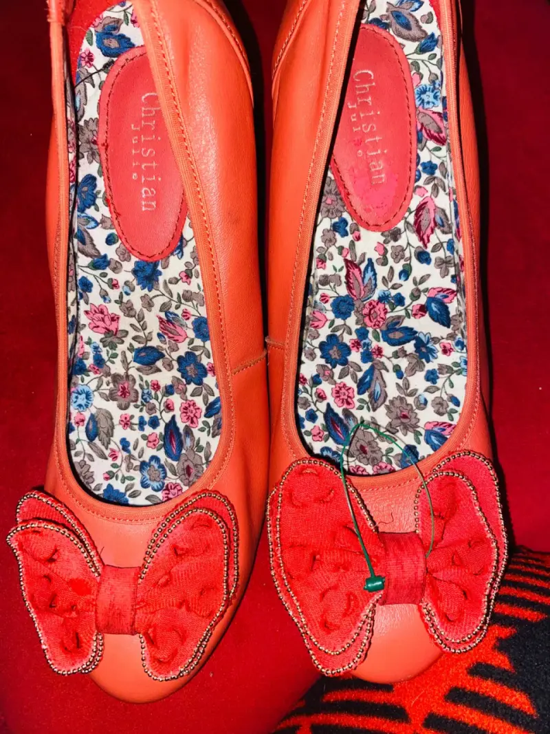 Zapatos de cuña naranjas con lazo Christian - 2
