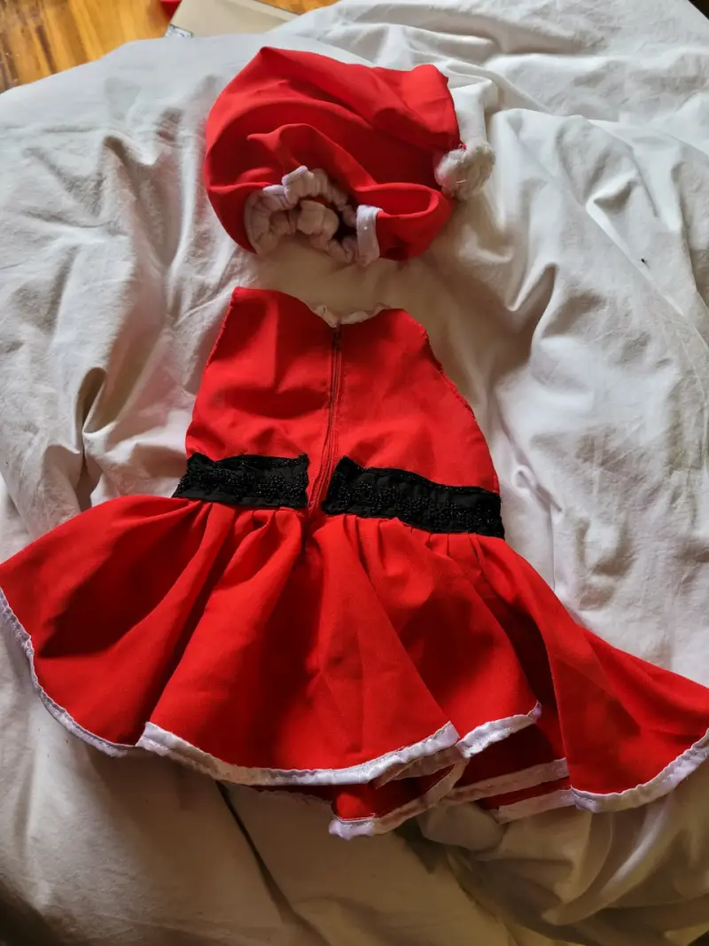 Disfraz de Navidad para niña con gorro rojo - 2