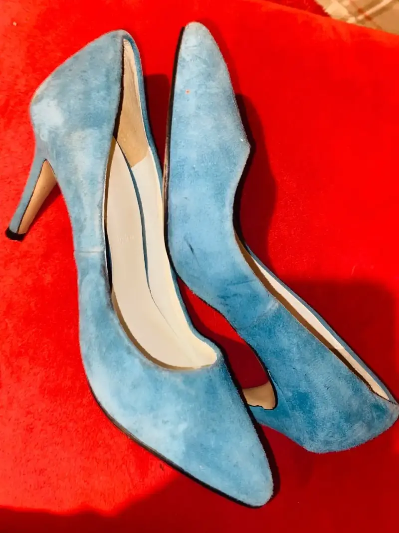 Zapatos de Tacón Azul de Gamuza para Mujer - 3