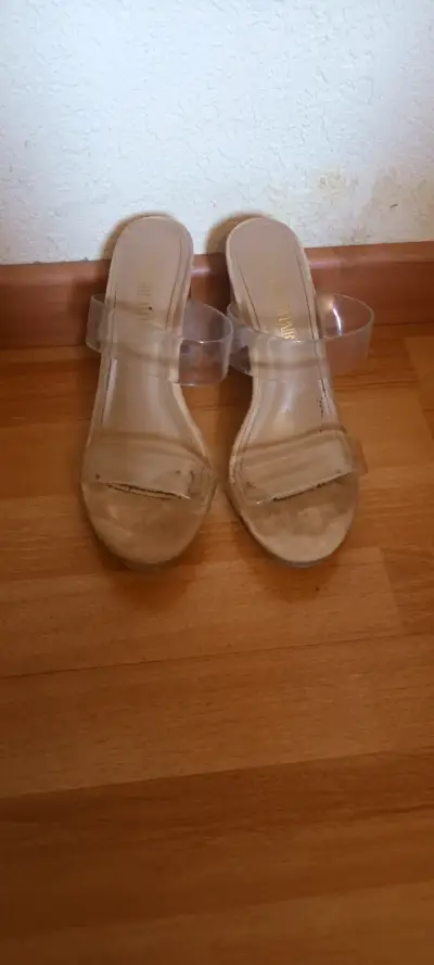 Sandalias transparentes de tacón alto para mujer - miniatura 3