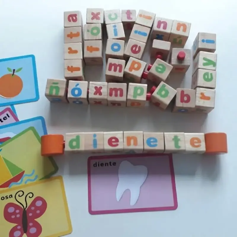 Bloques de madera educativos para niños