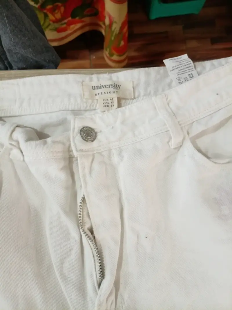 Pantalones blancos rectos para hombre o mujer - 2