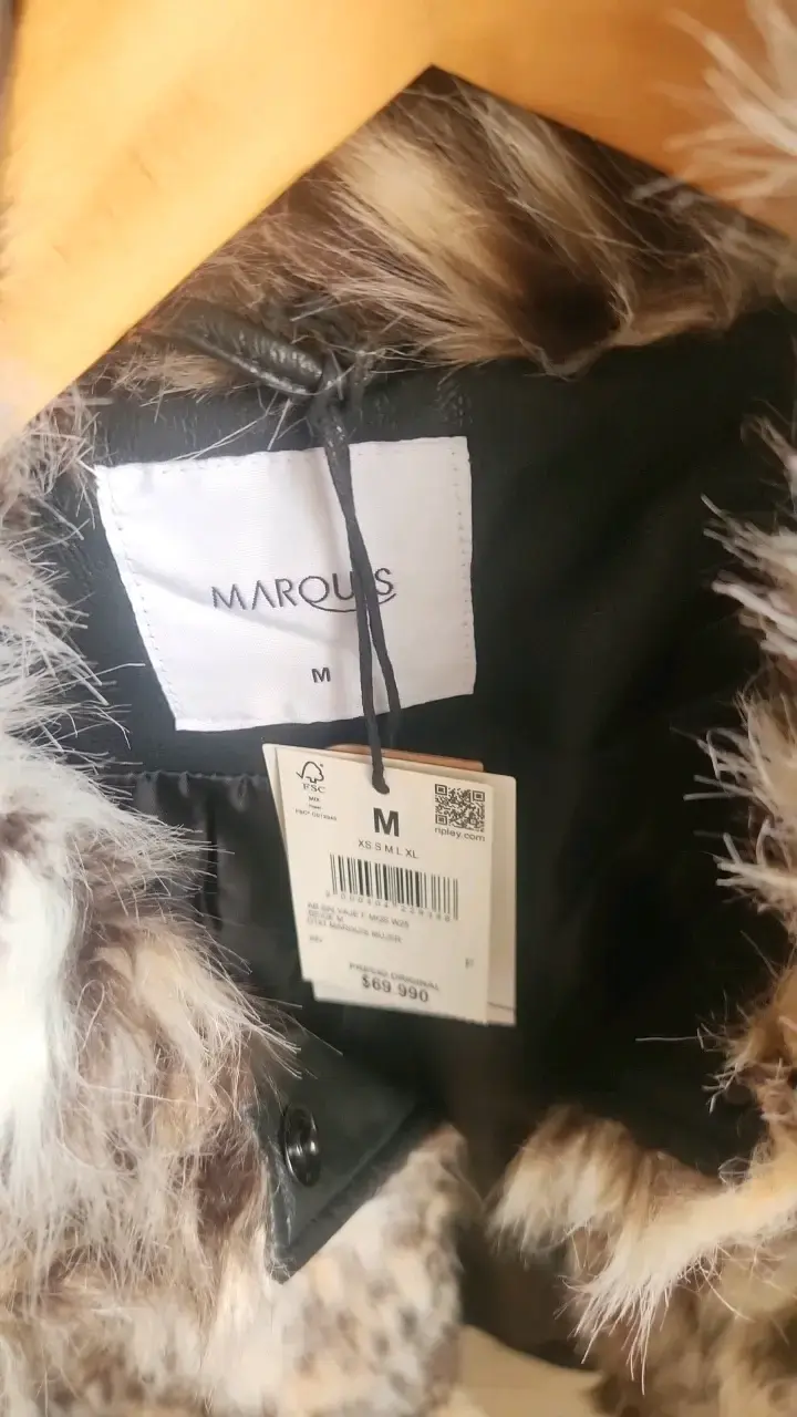 Chaqueta de piel sintética estampado animal para mujer - 3