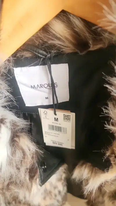 Chaqueta de piel sintética estampado animal para mujer - miniatura 3
